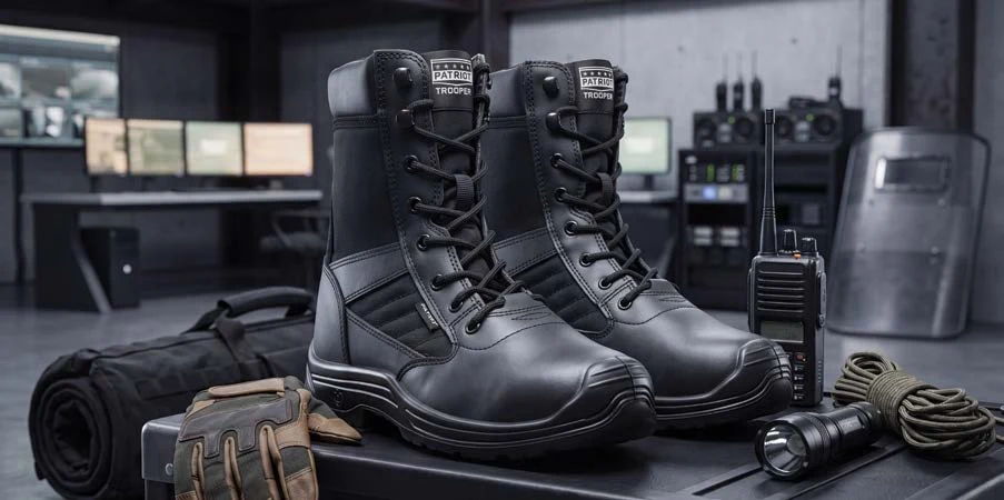 Tactical boots in an operational equipment setting